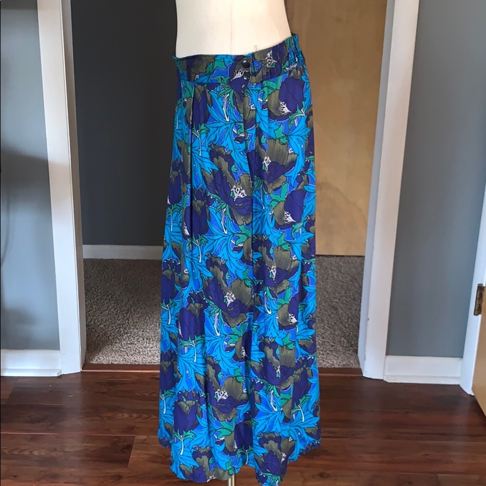 - Vintage  blue floral skirt woman’s medium - Picture 3 of 6